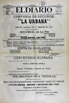 El Diario, edición del 22 de junio de 1906