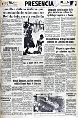 Presencia, edición del 16 de octubre de 1965