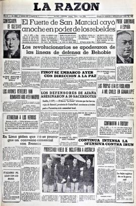 La Razón, edición del 3 de septiembre de 1936