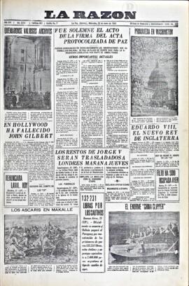 La Razón, edición del 22 de enero de 1936