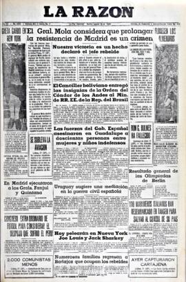 La Razón, edición del 18 de agosto de 1936