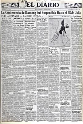 El Diario, edición del 21 de julio de 1951