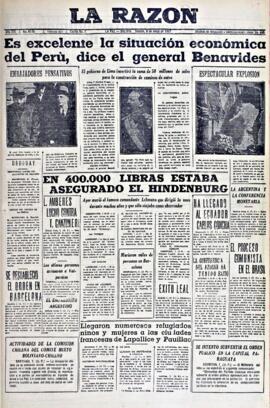 La Razón, edición del 8 de mayo de 1937