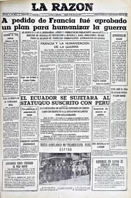 La Razón, edición del 19 de junio de 1937