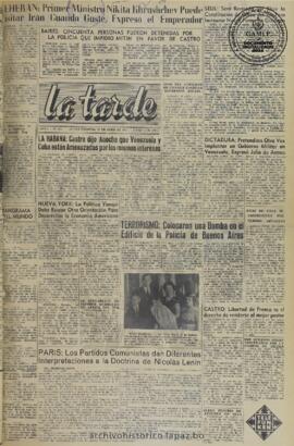 La Tarde, edición del 23 de abril de 1960