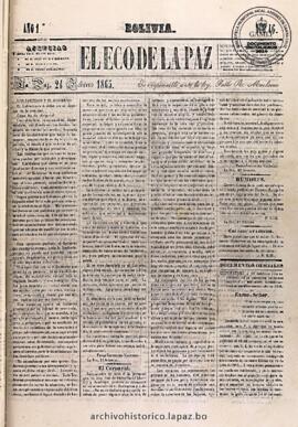 El Eco De La Paz, edición del 24 de febrero de 1865