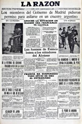 La Razón, edición del 26 de septiembre de 1936
