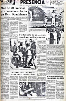 Presencia, edición del 26 de junio de 1965