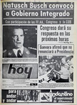 GUEVARA AFIRMO QUE NO RENUNCIARA A PRESIDENCIA. (1979, 09 de noviembre). Hoy [La Paz, Bolivia], p. 1.