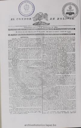 El Condor de Bolivia, edición del 2 de noviembre de 1826