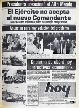 PRESIDENTA POSESIONÓ AL ALTO MANDO. (1979, 24 de noviembre). Hoy [La Paz, Bolivia], p. 1.