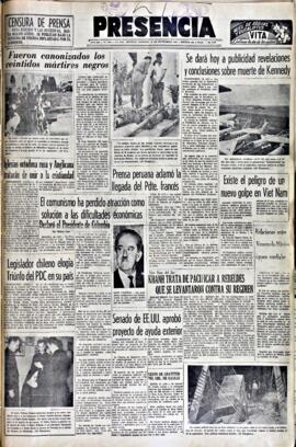 Presencia, edición del 27 de septiembre de 1964