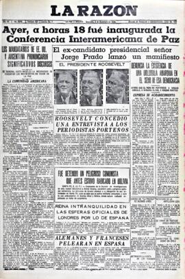 La Razón, edición del 2 de diciembre de 1936
