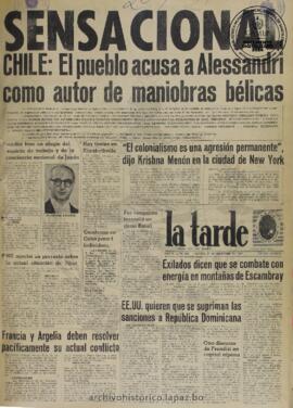 La Tarde, edición del 21 de diciembre de 1961