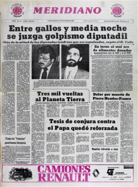 ENTRE GALLOS Y MEDIA NOCHE SE JUZGA GOLPISMO DIPUTADIL. (1982, 19 de octubre). Meridiano [La Paz, Bolivia], p. 1.