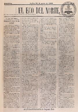 El Eco Del Norte, edición del 25 de agosto de 1862