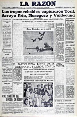 La Razón , edición del 1 de agosto de 1937