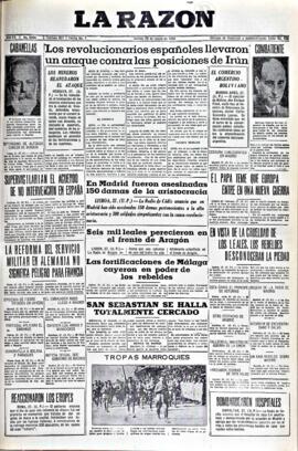 La Razón, edición del 28 de agosto de 1936