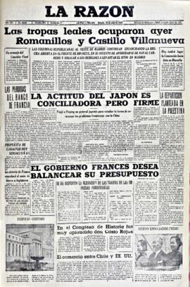 La Razón, edición del 10 de julio de 1937