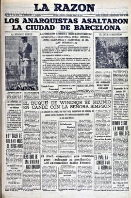 La Razón, edición del 5 de mayo de 1937
