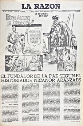 La Razón, edición del 20 de octubre de 1937
