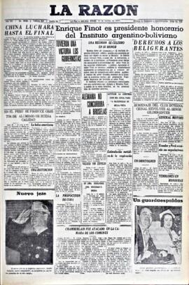 La Razón, edición del 30 de octubre de 1937