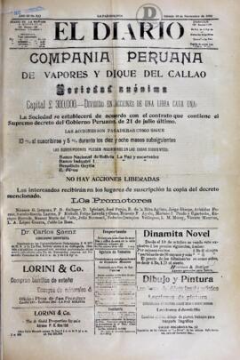 El Diario, edición del 10 de noviembre de 1906