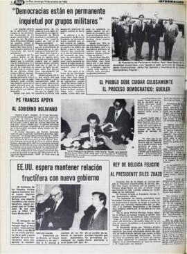 REY DE BELGICA FELICITO AL PRESIDENTE SILES ZUAZO. (1982, 10 de octubre). Hoy [La Paz, Bolivia], p. 6.