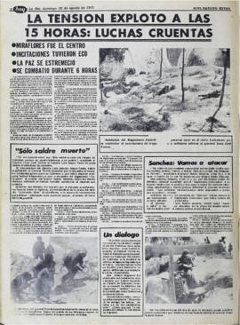 LA TENSION EXPLOTO A LAS 15 HORAS: LUCHAS CRUENTAS. (1971, 22 de agosto). Hoy [La Paz, Bolivia], p. 2.
