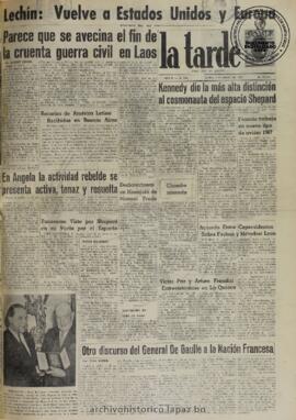 La Tarde, edición del 8 de mayo de 1961