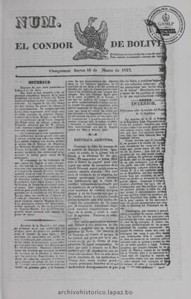 El Condor de Bolivia, edición del 15 de marzo de 1827