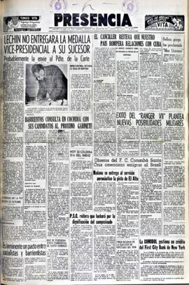 Presencia, edición del 2 de agosto de 1964