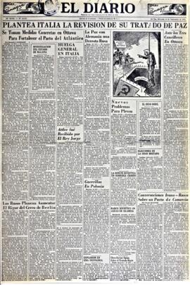 El Diario, edición del 19 de Septiembre de 1951
