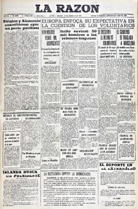 La Razón, edición del 14 de octubre de 1937
