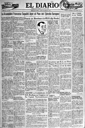 El Diario, edición del 31 de agosto de 1954
