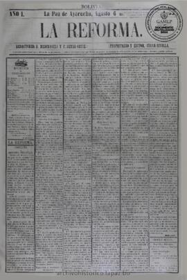 La Reforma, edición del 6 de agosto de 1871