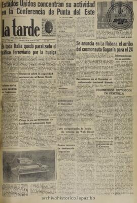 La Tarde, edición del 15 de julio de 1961