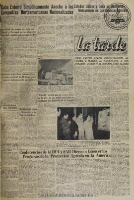 La Tarde, edición del 11 de agosto de 1960