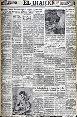 El Diario, edición del 30 de abril de 1952
