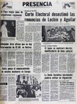 RESOLUCIÓN DE SALA PLENA. CORTE ELECTORAL DESESTIMÓ LAS RENUNCIAS DE LECHÍN Y AGUÍLAR. (1980, 21 de junio). Presencia [La Paz, Bolivia], p. 1.