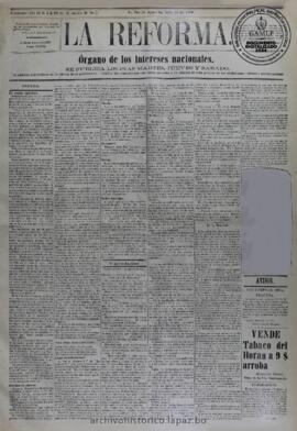 La Reforma, edición del 23 de julio de 1874