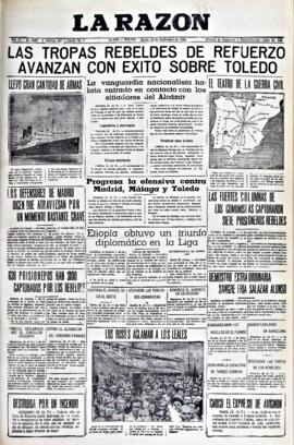 La Razón, edición del 24 de septiembre de 1936