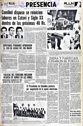 Presencia, edición del 23 de septiembre de 1965