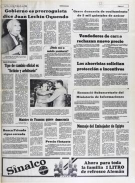 GOBIERNO ES PRORROGUISTA DICE JUAN LECHÍN OQUENDO. (1982, 23 de julio). Meridiano [La Paz, Bolivia], p. 3.