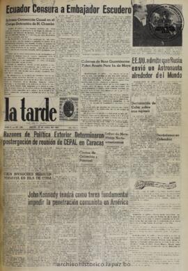 La Tarde, edición del 27 de abril de 1961