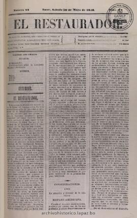 El Restaurador, edición del 30 de mayo de 1846