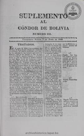 El Condor de Bolivia, edición del 7 de junio de 1828