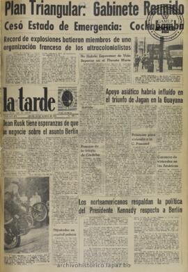 La Tarde, edición del 24 de agosto de 1961