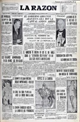 La Razón, edición del 1 de mayo de 1936