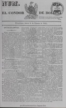 El Condor de Bolivia, edición del 8 de febrero de 1827